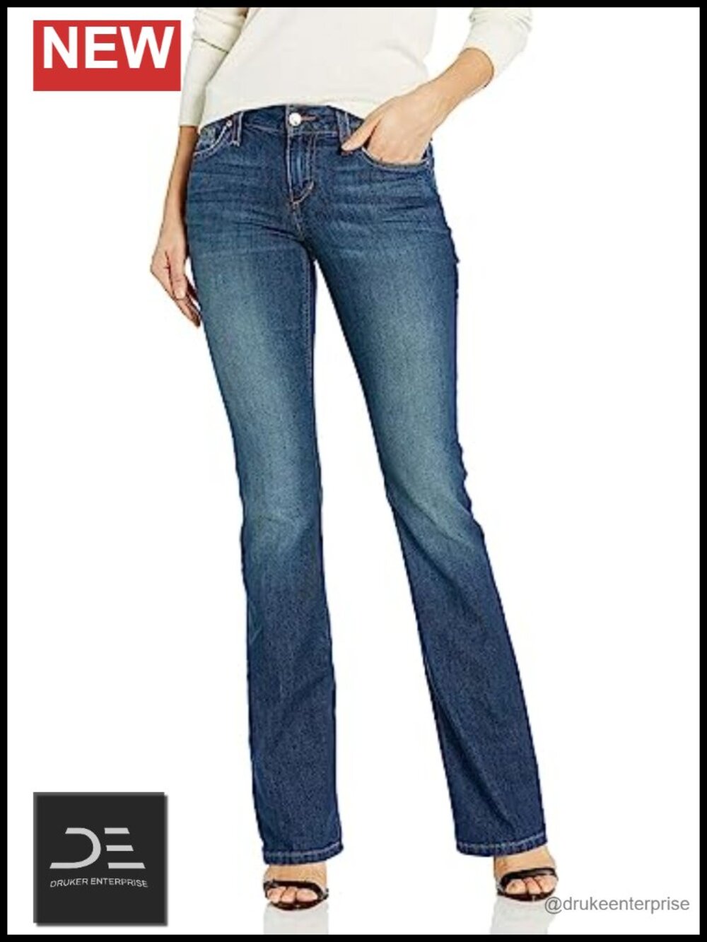 High Rise Bootcut Jeans for Women Curvy Fit Stretch Size 26